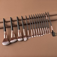 Ensemble de pinceaux de maquillage pour le visage noir, vente en gros, brosses professionnelles pour fond de teint, marque privée
