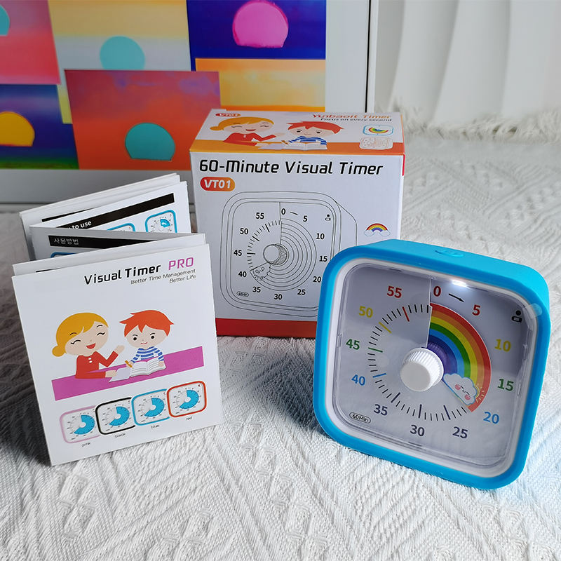 Yunbaoit Visual Timer Custom Kitchen Disk 60 Minute Google Timer Countdown Silent Time Management Kid Study Visual Timer