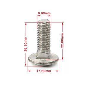 M3 M4 M5 M6 M8 Truss <span class=keywords><strong>Cabeza</strong></span> de hongo Cuello cuadrado Acero inoxidable 304 Tornillos Cuello largo Perno de transporte - Product Image 6