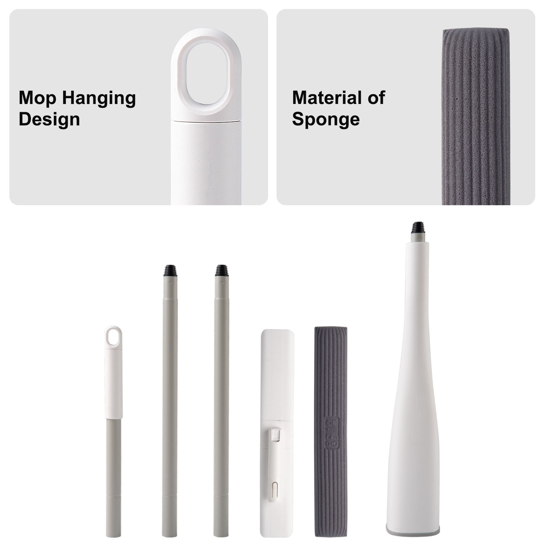 Boomjoy Hot Sell  Self-Wringing X twist Mop Flat Mop with Replace PVA Sponge Mop Heads Free Hand Washing