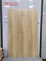 Ubin Lantai Porselen Matte Anti-Selip Tekstur Serat Kayu Terukir 200x1000mm Tahan Gores Mudah Dibersihkan untuk Mal & Hotel