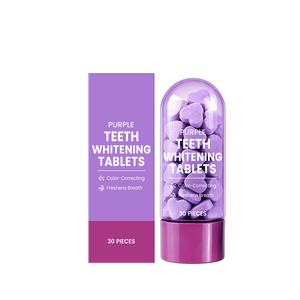 Tablettes de dentifrice en forme de cœur violet AMZ, soin frais à la <span class=keywords><strong>menthe</strong></span> pour nettoyer les dents, design mignon pour un nettoyage buccal quotidien confortable - Product Image 1