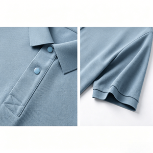 <span class=keywords><strong>Polo</strong></span> in Lino e Seta 336, Antibatterico 7A, Protezione UV50+, Morbido e Rinfrescante, 40S 200GSM, 9 Colori, Taglie S-4XL, Casual e Business - Product Image 1