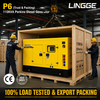 Groupe électrogène diesel silencieux 110 kVA, moteur Perkins, triphasé 480 V 230 V, refroidissement par eau, châssis ouvert, ATS, pour usage industriel de secours
