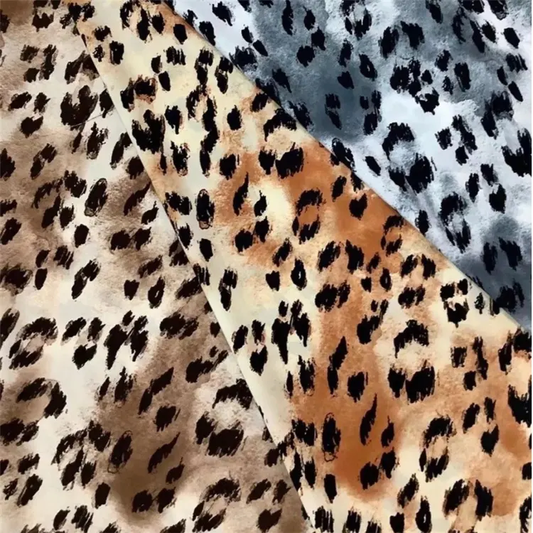 4 ways stretch woven printed fabric New leopard digital printed fabric