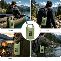 Sac seau pliable en résine imperméable 2L pour sports de plein air, pochette légère unisexe à fermeture à pression, sac de randonnée en PVC