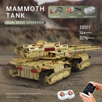 MOULD KING 20011 Technical, 3296+ Piezas, Juguetes de Construcción MOC, Modelo de Tanque Mammoth Motorizado, Bloques de Construcción, Juguetes RC para Niños, Regalos
