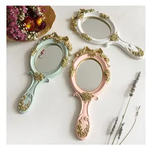 Zwo YRX S003 — miroir de maquillage Vintage sculpté, miroir vanité à la main, décoration de Table de Style palais européen - Product Image 1