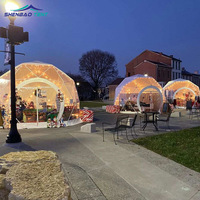 Dôme géodésique transparent pour le camping en plein air ShenBao, tente de glamping, tente dôme géodésique de 6 m, igloo géodésique, tente dôme géodésique d'hiver