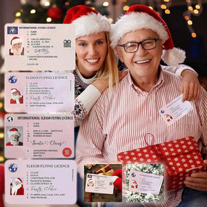 Biglietti d'Auguri Natalizi Personalizzati Stile Americano con Babbo Natale, <span class=keywords><strong>Patente</strong></span> di Guida in Plastica, Vendita all'Ingrosso - Product Image 2