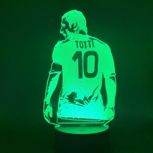Cầu thủ bóng đá Francesco totti trở lại xem hình <span class=keywords><strong>LED</strong></span> ánh sáng ban đêm cho văn phòng trang trí phòng quà tặng cho bạn trai Đèn bàn - Product Image 2