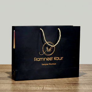 Premium Custom Printed Matte Laminated <b>Paper</b> Bag Gold Foil Embossed Logo Metal Rope Handle Luxury Retail Shopping Gift Bag - Product Image 1