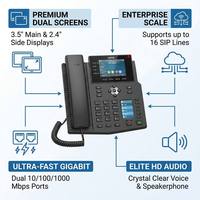 X5U Kurumsal IP Telefon Çift Renkli Ekran 16 SIP Hattı 30 DSS Tuşu Dahili 4.2 6 Yollu Konferans VoIP SIP Telefon