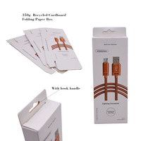 Boîte d'emballage en papier pour casque d'écoute avec câble de données USB suspendu personnalisé Boîte d'emballage en carton pour câble de chargement de produits électroniques