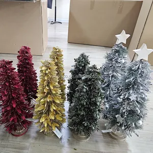 SYART New Christmas Decoration Supplies Table Tree With Snow For Christmas Decorations Flocked Mini Christmas Tree