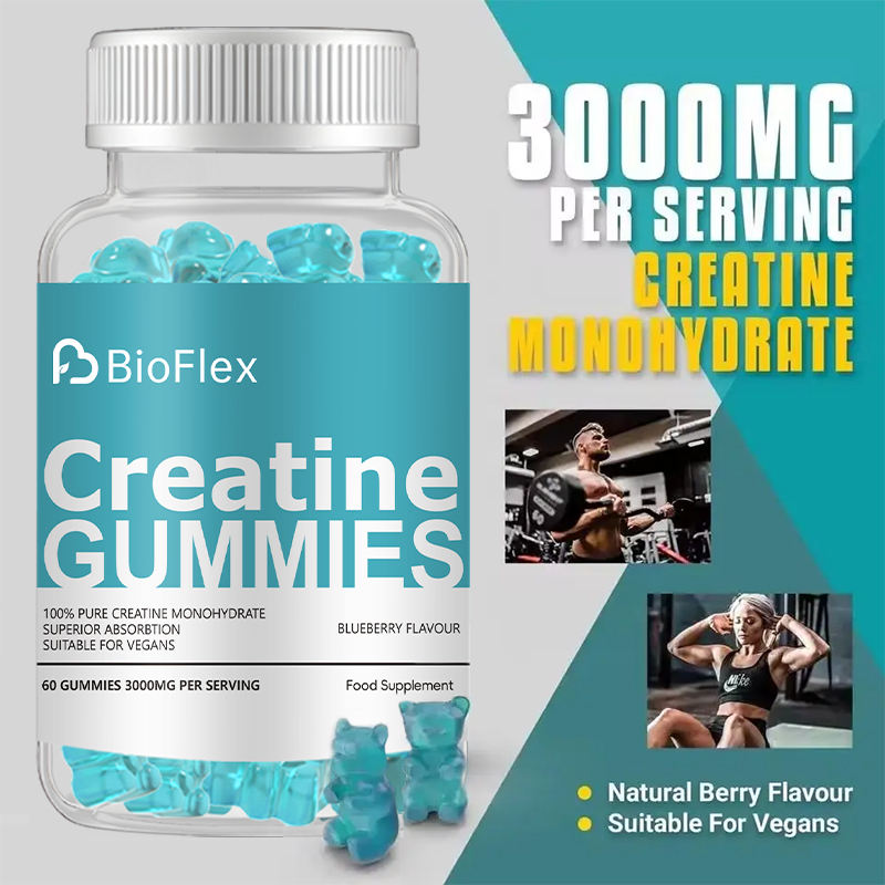 BioFlex Pre-Workout Gummy Supplements 3000mg Vegan Creatine Monohydrate ...