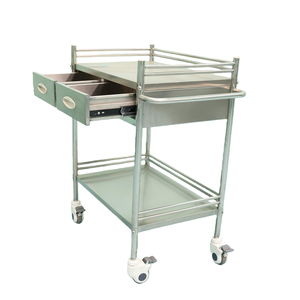 รถเข็นฉุกเฉินโรงพยาบาลสแตนเลสพร้อมล้อ หลายขนาด รถเข็นแพทย์เคลื่อนที่ราคาประหยัด - Product Image 2