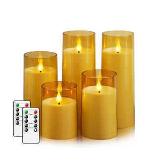 Velas LED sin Llama con Forma de Bala, Funcionan con Batería, con Control Remoto, Temporizador, Luz Parpadeante, Vela Electrónica con Llama Realista en 3D - Product Image 1