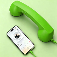 Nouveau combiné téléphonique filaire de type C à branchement direct, style rétro, avec écouteur filaire et annulation active du bruit (ANC)