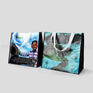 Sac fourre-tout non tissé réutilisable écologique imprimé sur mesure avec une lettre ou un motif unique pour les achats alternatifs - Product Image 5