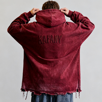 Kafany Fashion Design OEM Personnalisé Brodé Délavé à l'acide Effet vieilli Vintage Oversize Écologique Grammage lourd 500 100% Automne