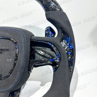 Volant en fibre de carbone bleue forgé, prêt à l'emploi, pour Dodge Challenger Charger RT Durango SRT Hellcat Jeep Cherokee