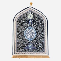 Tapis de prière en polyester extra épais, antidérapant, avec support en silicone, couleur unie, doux, pour la maison et la mosquée