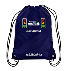 Seattle Seahawks Custom Logo Gym Drawstring Backpack Multi-Color Waterproof Recycled Polyester Bag for Storage Travel Sports Use