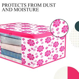 Pink Flower Saree Pouch Work Saree Cover For Womens In Wholesale Price High Quality Transparent Saree <b>Storage</b> <b>Bag</b> - Product Image 3