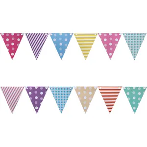 Birthday Party Hanging Decoration Craft Paper Banner Bunting Flags Baby Hanging Party Decorations