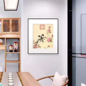 लैंग शाइनिंग पीच ब्लॉसम पेंटिंग चीनी पारंपरिक इंक और वॉश पेंटिंग चीन स्टाइल लैंडस्केप हैंगिंग आर्ट पेंटिंग