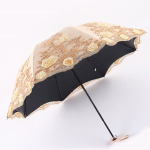 LOTUS Dentelle 3D Fleur Broderie <span class=keywords><strong>UV</strong></span> <span class=keywords><strong>50</strong></span> <span class=keywords><strong>Parasol</strong></span> de Mariage Tissu Parapluie Miel Designer Vintage avec Revêtement Noir Fer Europe - Product Image 3
