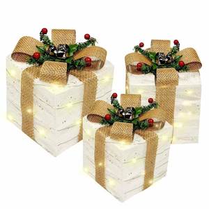 Falda para árbol de Navidad iluminada para interiores, con motivos navideños, para fiestas, jardín y patio, juego de cajas de regalo, decoraciones luminosas - Product Image 1