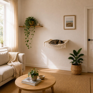 Hamac Bohème pour Chats, Décoration Murale, Étagère Flottante pour l'Intérieur - Product Image 4