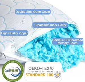 Bantal busa memori pendingin robek, untuk tidur 2 pak bantal tempat tidur dingin bambu berongga lembut - Product Image 3