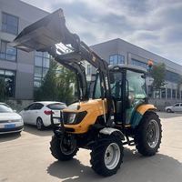 Mini tracteur compact certifié EPA Euro 5 avec cabine, chargeur frontal, charrue, 4 roues motrices, petit tracteur agricole pour le jardinage et le déneigement