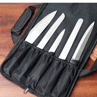 Tas Pisau Peralatan Makanan Barat Anti Gores Kain Oxford Ganda Tas Koki Portabel Tas Penyimpanan Pisau Kapasitas Besar