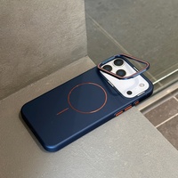 Coque de téléphone avec support d'objectif pour iPhone 17 Pro Max 16 15 14 Pro Max 17 Air, support magnétique, chargement sans fil, antichoc