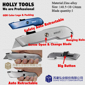 Cuchillo <span class=keywords><strong>Retráctil</strong></span> Automático, Ligero, Construcción Robusta <span class=keywords><strong>de</strong></span> Zinc Fundido, Sistema <span class=keywords><strong>de</strong></span> <span class=keywords><strong>Seguridad</strong></span> Interlock, Cuchilla Metálica <span class=keywords><strong>Retráctil</strong></span> Automática - Product Image 2