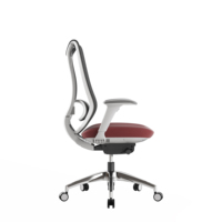 Nouvelle conception, fauteuil de bureau ergonomique 4D Move avec accoudoirs en PU blancs, base en aluminium et dossier en mesh