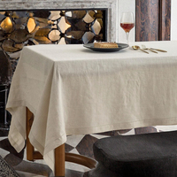 Nappe carrée en tissu, couleur unie, style minimaliste, faite à la main, lavable, pour mariage et usage domestique