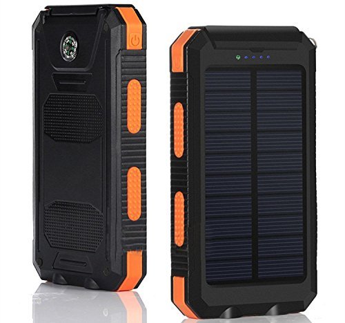 Smart Electronics Waterproof Outdoor Solar 8000mAh 10000mAh Portable Solar Power Bank with Solar Panel and Charger