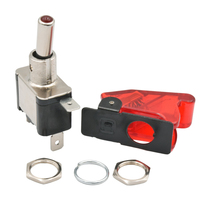Interrupteur à bascule électrique en métal ASW-07D pour voiture, avion, bateau, moto, SPST, LED, marche/arrêt, 20A, 12VDC, rouge, bleu, vert