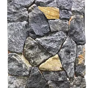 Best-seller cultura berich pedra telha cultura preta artificial pedra pu cultural mosaico pedra