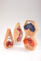Nouvelle Mode Bois Massif Trophée Incrustations Résine Cristal PVC Supports Conception Disposition Plaque Plaque D'immatriculation Ventes Champion Récompense Personnel