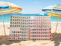 Jeu de 160 tuiles de Mahjong américain en acrylique blanc, motif avion, simple couche, double gravure, pour divertissement et voyage
