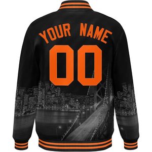 Blouson Bomber Unisexe Léger Personnalisé Style Universitaire Imprimé Urbain Lettres et Numéros Brodés Tenue Décontractée Automne - Product Image 2
