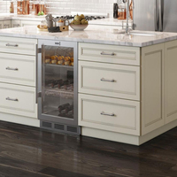 Îlot de cuisine en bois massif au design antique avec cuisinière et chariots Évier Base Armoires Robinet Charnière Tiroir Panier Accessoires