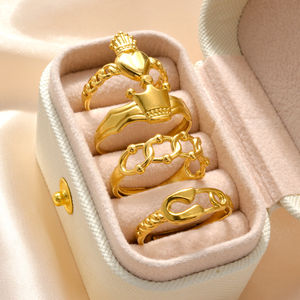 Non Tarnish Waterproof 18k Gold Plated Stainless Steel <b>Snake</b> Adjustable <b>Jewelry</b> Open Ring - Product Image 3