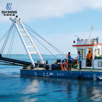 Draga de succión diésel profesional SHINING con caudal de agua de 4000m³/h y capacidad de dragado de arena a 18m de profundidad, con bomba y motor